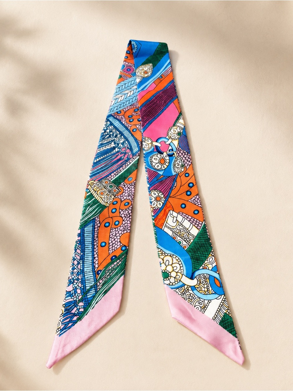 Designer Inspired Colorful Equestrian Twilly Scarf